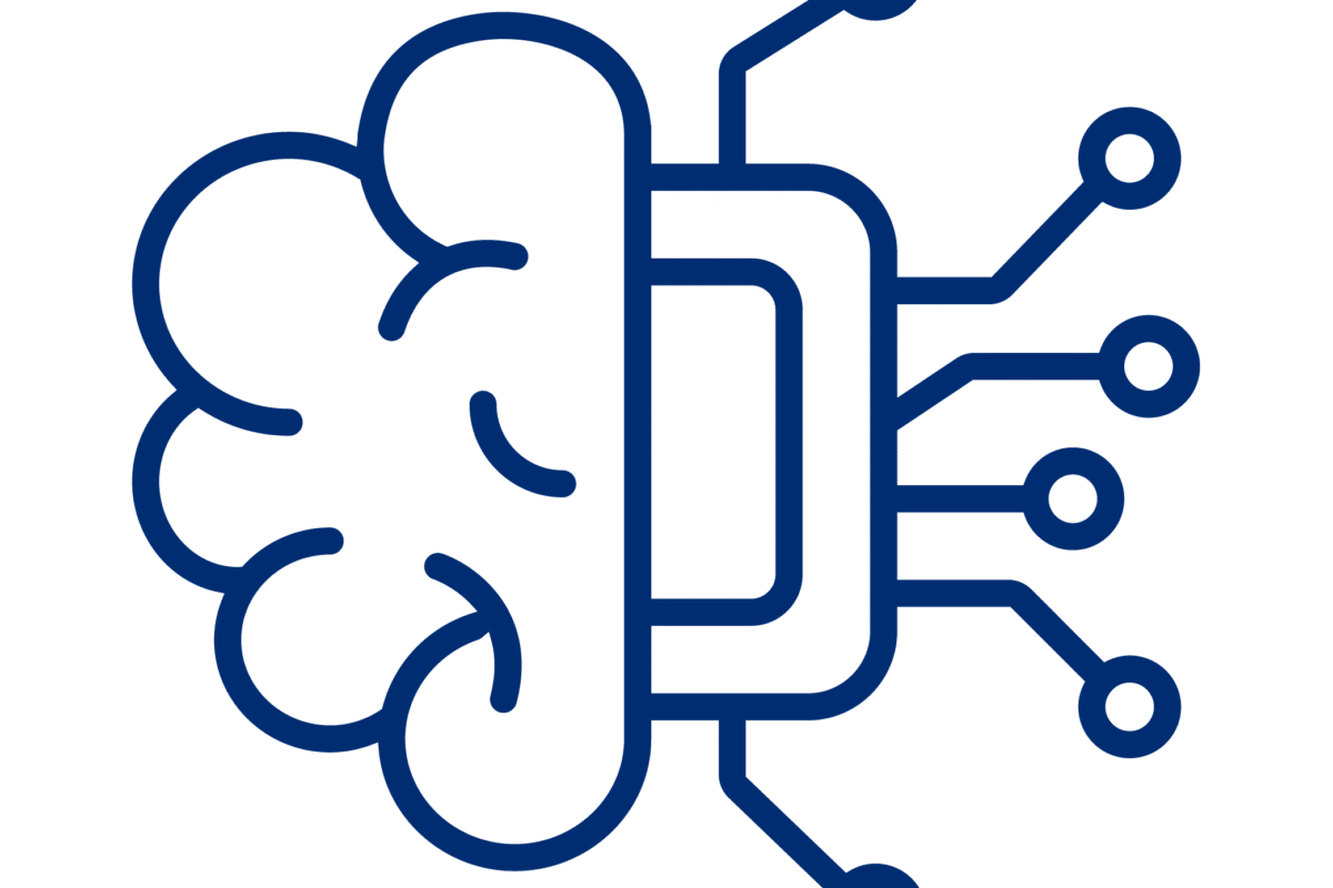 graphic representation of a brain microchip