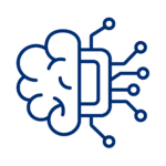 graphic representation of a brain microchip