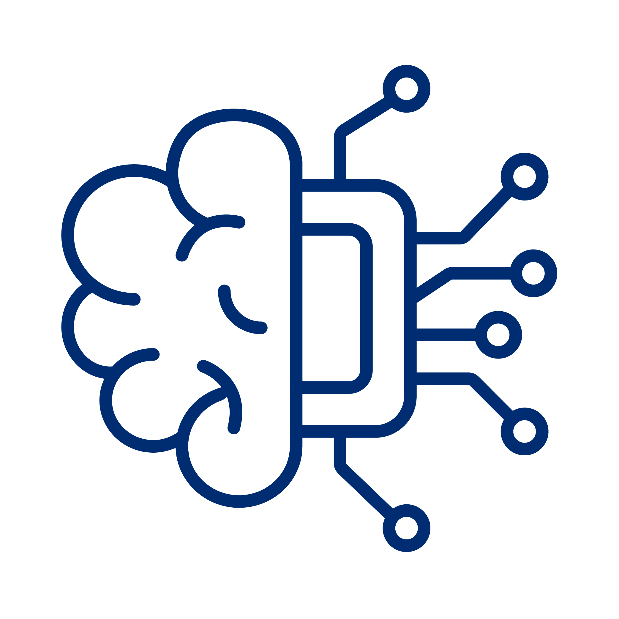 graphic representation of a brain microchip