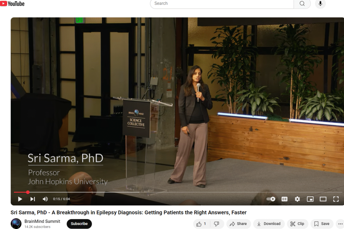 Sri delivers Lightning Talk at BrainMind Collective in 2025.